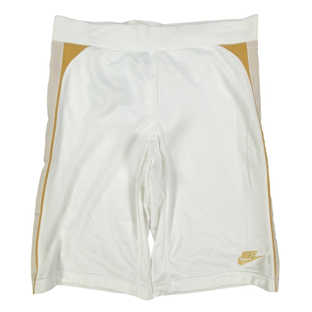 Nike Y2K Dri-FIT Athletic Shorts Womens Small White Gold 238735-100 NWT